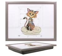 Lesser & Pavey Bug Art Kimba Kitten Laptray With Bean Bag for Serving Dishes | Lovely Lap Trays for Eating on Lap for Dinner or Breatfast | Newly Designed Food Trays for Lap