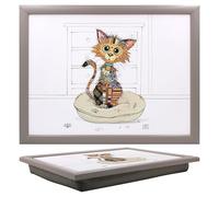 Lesser & Pavey Bug Art Kimba Kitten Laptray With Bean Bag for Serving Dishes | Lovely Lap Trays for Eating on Lap for Dinner or Breatfast | Newly Designed Food Trays for Lap