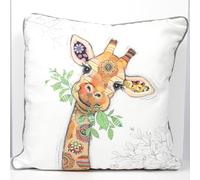 Lesser & Pavey Bug Art Kooks Gina Giraffe Cushion | Soft & Stylish Decorative Pillow | Unique Animal Print Cushion for Home & Office | 43 cm x 43 cm Cotton Pillow