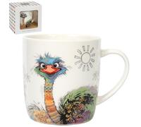 Lesser & Pavey Bug Art Oscar Ostrich Mug for Hot Drinks | Fine China Mugs for Kitchen & Home | Reusable Ceramic Cups for Every Occasion | Durable Tea Cups for Long-Lasting Use