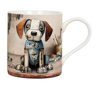 Lesser & PAVEY Bug Art Scrap Beagle Mug for Home & Kitchen | Stylish Ceramic Mugs for Tea & Coffee | Lovely Cup Set for Mens Gifts & Birthday Gifts for Women
