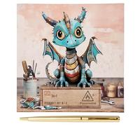 Lesser & Pavey Bug Art Scrap Dragon Memo Pad & Pen For Notes | Daily Memo For Office Use As 2025 Diary | Ideal Journals For Women & Men | Lovely Journal For 2025 Planner