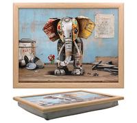 Lesser & Pavey Bug Art Scrap Elephant Laptray With Bean Bag for Serving Dishes | Lovely Lap Trays for Eating on Lap for Dinner or Breatfast | Newly Designed Food Trays for Lap