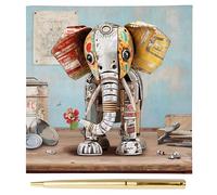 Lesser & Pavey Bug Art Scrap Elephant Memo Pad & Pen For Notes | Daily Memo For Office Use As 2025 Diary | Ideal Journals For Women & Men | Lovely Journal For 2025 Planner