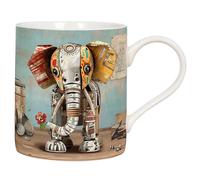 Lesser & PAVEY Bug Art Scrap Elephant Mug for Home & Kitchen | Stylish Ceramic Mugs for Tea & Coffee | Lovely Cup Set for Mens Gifts & Birthday Gifts for Women
