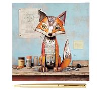 Lesser & Pavey Bug Art Scrap Fox Memo Pad & Pen For Notes | Daily Memo For Office Use As 2025 Diary | Ideal Journals For Women & Men | Lovely Journal For 2025 Planner