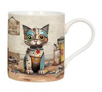 Lesser & PAVEY Bug Art Scrap Kitten Mug for Home & Kitchen | Stylish Ceramic Mugs for Tea & Coffee | Lovely Cup Set for Mens Gifts & Birthday Gifts for Women