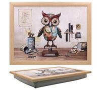 Lesser & Pavey Bug Art Scrap Owl Laptray With Bean Bag for Serving Dishes | Lovely Lap Trays for Eating on Lap for Dinner or Breatfast | Newly Designed Food Trays for Lap