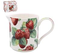LESSER & PAVEY Ceramic Jug Fine China Decorative Vase Strawberry Field Fruit Summer Design