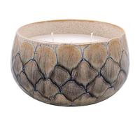 Lesser & Pavey Ceramic Reactive Glaze Neutral Tone Decorative Candle in Grey, Brown or Green - Medium or Large Sizes (Grey, Large)