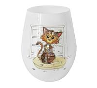 Lesser & Pavey Ceramic Stemless Cup Tumbler | Lovely Wine Tumbler Gifts for Women & Men | Kimba Kitten Drawing Drinkware Microwaveable Mug - Bug Art