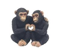 Lesser & Pavey Cheeky Monkeys Twin Heart | Decorative Home Ornament Featuring Two Monkeys in a Heart Design | Playful Figurine for Shelves or Mantels Idea for Animal and Home Lovers