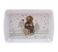 Lesser & Pavey Christmas Bug Art Snowmen Tray Small | Dinner Tray for Multiple Uses Around The Home | Trays for Serving dinner Or Drinks Serving - Large