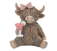 Lesser & Pavey Christmas Happy Highland Cow Happy Hour Home Decor Figurines & Ornaments For Home & Office | Decorative Home Accessories Statues For Indoor & Outdoor | Lovely Gifts for Women & Men
