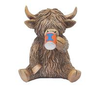 Lesser & Pavey Christmas Happy Highland Cow Iron Moo Home Decor Figurines & Ornaments For Home & Office | Decorative Home Accessories Statues For Indoor & Outdoor | Lovely Gifts for Women & Men
