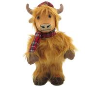 Lesser & Pavey Christmas Highland Cow Dancing Tartan Home Decor Figurines & Ornaments For Home & Office | Decorative Home Accessories Statues For Indoor & Outdoor | Lovely Gifts for Women & Men