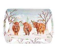 Lesser & Pavey Christmas highland CowTray Large | Dinner Tray for Multiple Uses Around The Home | Trays for Serving dinner Or Drinks Serving - Large