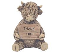 Lesser & Pavey Christmas Hughie Highland Cow Thank You Home Decor Figurines & Ornaments For Home & Office | Decorative Home Accessories Statues For Indoor & Outdoor | Lovely Gifts for Women & Men