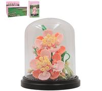 Lesser & Pavey Christmas Mini Bricks Pink Carnation Building Blocks For Home & Office | Artificial Flowers Mini Pots For Decor | Micro Bricks Sets For Adults & Kids | Lovely Gift For Women & Men