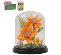 Lesser & Pavey Christmas Mini Bricks Sunflowers Building Blocks For Home & Office | Artificial Flowers Mini Pots For Decor | Micro Bricks Sets For Adults & Kids | Lovely Gift For Women & Men