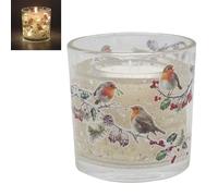 Lesser & Pavey Christmas Robin LED Gel Candle by MacNeil Studios