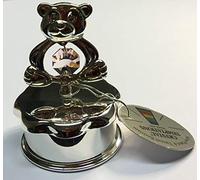 Lesser & Pavey Chrome Teddy Bear Trinket Box With Pink Crystals In a Gift Box