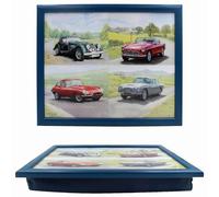 Lesser & Pavey Classic Cars Laptray | Bean Bag Trays With Padded Cushion | Suitable For Drinks, Food, Breakfast & Laptop | Lovely Designed Lap Tray For Home & Office