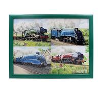 Lesser & Pavey Classic Trains Laptray | Bean Bag Trays With Padded Cushion | Suitable For Drinks, Food, Breakfast & Laptop | Lovely Designed Lap Tray For Home & Office