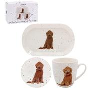 Lesser & Pavey Coaster, Tray & Mug Set | Coffee Table Tray, Mugs & Coasters Set Perfect For Any Home or Office | Cockapoo Tea & Coffee Mug With Tray & Coast Set - Sarah Boddy