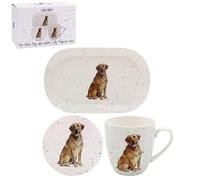 Lesser & Pavey Coaster, Tray & Mug Set | Coffee Table Tray, Mugs & Coasters Set Perfect for Any Home or Office | Golden Lab Tea & Coffee Mug with Tray & Coast Set - Sarah Boddy