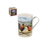 LESSER & PAVEY Cockerel & Hen Animal Print Ceramic Coffee Mug, 14cm, 1 Count