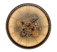 Lesser & Pavey Cog Clocks LED Cog Clock Light Up Gold 51cm | Modern Wall Clock for Living Room Bedroom Kitchen LED Illuminated | Mantelpiece & Desk Clocks | Decorative Home