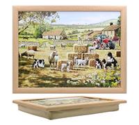 Lesser & Pavey Collie & Sheep Laptray | Bean Bag Trays With Padded Cushion | Suitable For Drinks, Food, Breakfast & Laptop | Lovely Designed Lap Tray For Home & Office - Macneil Studios