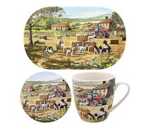 Lesser & Pavey Collie & Sheep Mug Coaster Tray | Ceramic Mug Coaster & Tray For Home or Work | Premium Design Mug Coaster & Tray Set For All Occasions | Lovely Mug, Coaster & Tray - Macneil Studios