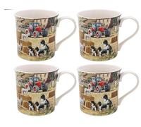 Lesser & Pavey Collie & Sheep Mugs Set of 4 | Ceramic Coffee Mugs Set for Home or Work | Premium Design Mugs Set for All Occasions | Lovely Mugs for Tea, Coffee & Hot Drinks - Macneil Studios