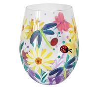 Lesser & Pavey Cottage Garden Stemless Glass | Lovely Gift for Women & Men | Designed by Lynsey Johnstone | Luxury Wine Glass for Every Occasions