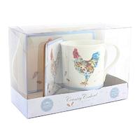 Lesser & Pavey Country Cockerel Mug Coaster and Tray, Multi