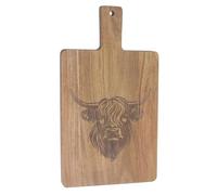 Lesser & Pavey Elements Christmas Highland Cow Cutting Board for Home & Restaurants | Durable & Printed Chopping Boards for Kitchens | Washable Wood Chopping Board for Everyday Use