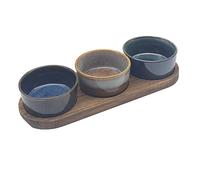 Lesser & Pavey Elements Housewares Snack Dishes on Tray Set of 3 | Snack Tray Set for Home | Serving Trays & Food Small Kitchen | Party Food & Serving Platters