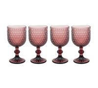Lesser & Pavey Elements Pink Wine Glass Set of 4 for Home, Kitchen, Restaurant & Parties | Lovely Wine Glass Set of 4 for Drinks | Gorgeous Gift for Women, Men, Wedding & Christmas