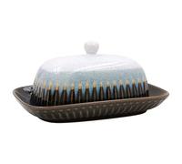 Lesser & Pavey Elements Reactive Glaze Butter Dish | Ceramic Stoneware Covered Butter Keeper | Stylish Kitchen Storage | Modern Artisan Tableware for Breakfast, Brunch or Everyday Countertop Use