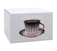 Lesser & Pavey Elements Reactive Glaze Cup & Saucer for Kitchen | Lovely Coffee Cup Set for Home & Office | Tea Cups and Saucers for Enjoying Hot Drinks | Coffee Mug and Saucer Gifts for Women & Men
