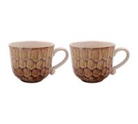 Lesser & Pavey Elements Reactive Glaze Mugs Brown Set of 2 for Home & Kitchen | Newly Designed Mugs for Tea & Coffee | Lovely Cup for Mens Gifts & Birthday Gifts for Women