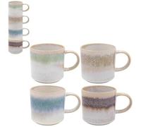 Lesser & Pavey Elements Reactive Glaze Stack Mugs Set of 4 Kitchen & Home | Stylish Tableware Mug Set of 4 for Every Occasion | Lovely Coffee Cup Set for Mens Gifts & Birthday Gifts for Women LP73795