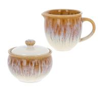 Lesser & Pavey Elements Reactive Glaze Sugar & Cream Set | Elegant Ceramic Sugar Bowl & Creamer Jug | Stylish Coffee & Tea Accessories for Home & Café | Durable Kitchen Essentials