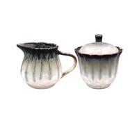 Lesser & Pavey Elements Reactive Glaze Sugar & Cream Set | Elegant Ceramic Sugar Bowl & Creamer Jug | Stylish Coffee & Tea Accessories for Home & Café | Durable Kitchen Essentials