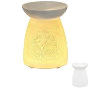 Lesser & Pavey Elephant Tealight Oil Burner Wax Melt | Lace Gift Idea | Candle Accessories, White, One Size