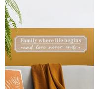 Lesser & Pavey Family Life Begins Plaque for Gift & Decor | Ideal Signs & Plaque Birthday Gifts for Women & Men | Designed By Love and Affection | Lovely Plaques for Home & Office