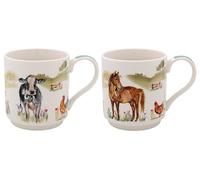 Lesser & Pavey Farmyard Stacking Mugs Set of 2 | Ceramic Coffee Mugs Set for Home or Work | Premium Design Mugs Set for All Occasions | Lovely Mugs for Tea, Coffee & Hot Drinks - Macneil Studios