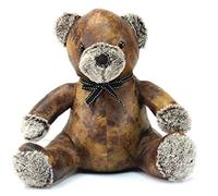 Luxury Faux Brown Leather with Fluffy Nose & Paws ~ Teddy Bear Doorstop